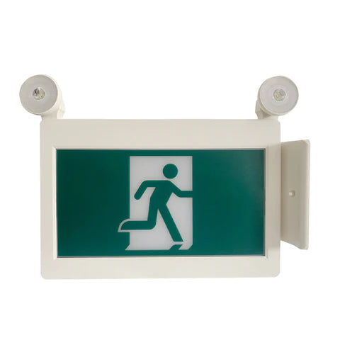 LED Running Man Combo Safety Exit Sign – 4W – 6000K/7000K – Green – 120-347V – 3.6V 1000mAh Ni-Cd Battery – Single & Double Face – UL Listed - Hyperdealss