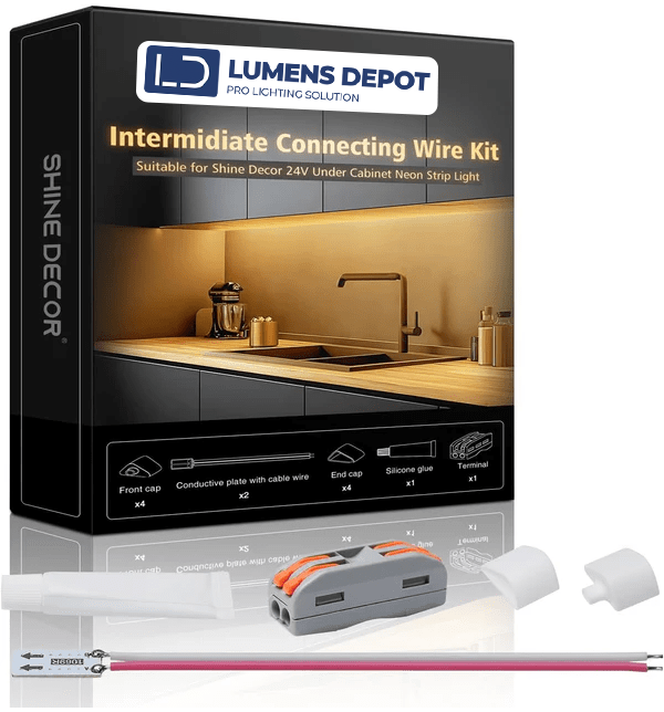 24V Under Cabinet Led Strip Connector Wire Kit - Hyperdealss