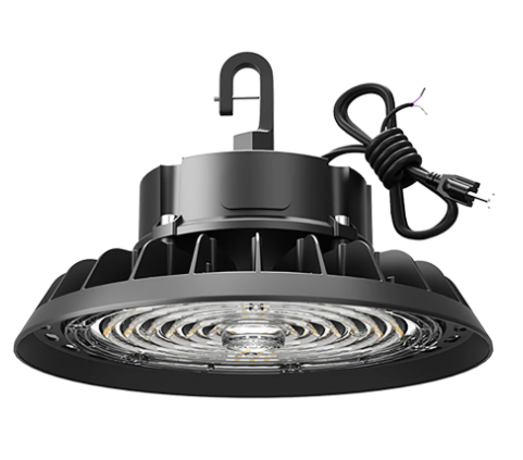 LED UFO High Bay Light: BI 240W/200W/150W, CCT Tunable 3000K/4000K/5000K, 100-277VAC, Black, with US Plug - Hyperdealss