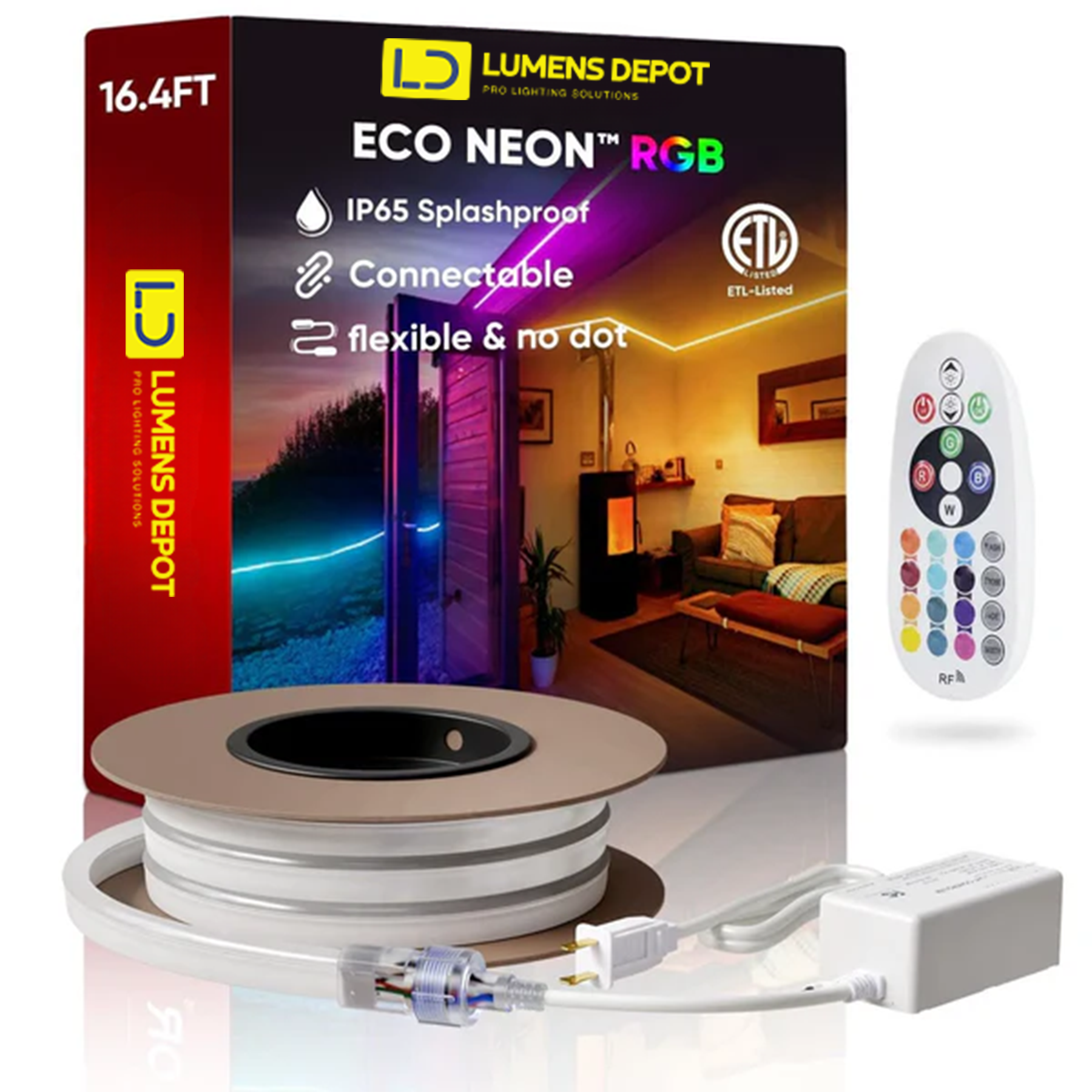 3.3FT RGB Neon Track Channel for 110V 10X20mm RGB Neon-Eco Neon - Hyperdealss
