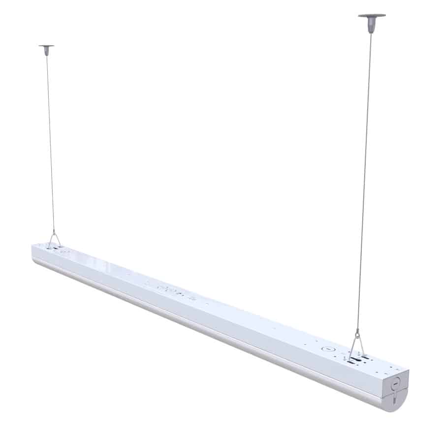 4FT LED Linear Strip Light – 30W/36W/40W/50W Selectable – Up to 6,350lm – 3500K/4000K/5000K CCT Tunable – Round PC Lens – DLC 5.1 Premium – Commercial Indoor Lighting - Hyperdealss