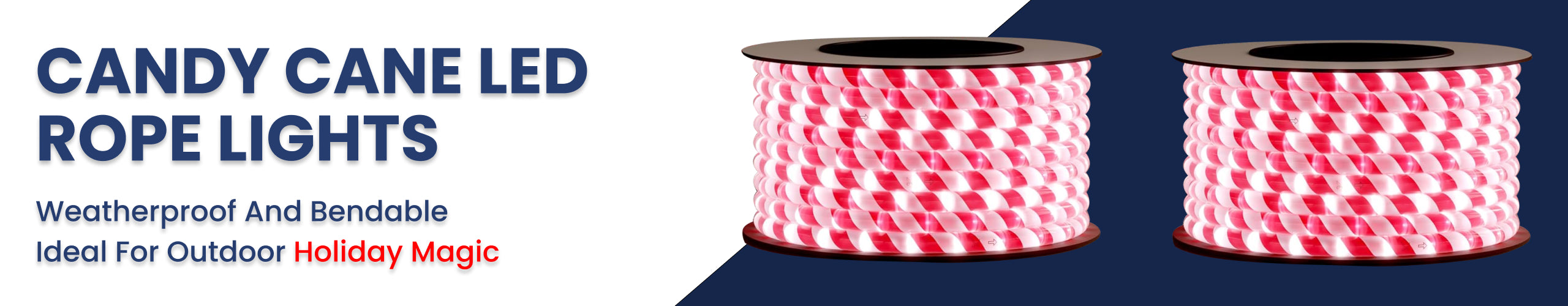 110V-120V Candy Cane LED Rope Lights Banner