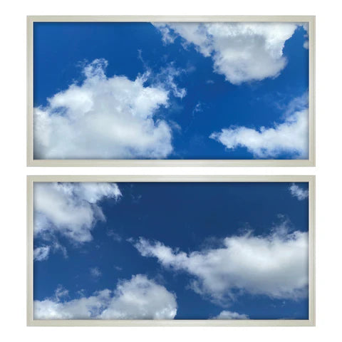 LED Ceiling Panel Light, Cloud Design, 40W/50W/60W/70W, 2x4, Selectable CCT 4000K-6500K, 9100 Lumens - Hyperdealss