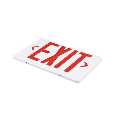 LED Dual Head Exit & Emergency Sign - 2x2W - Switchable Red & Green Lens - 5000K - 120-277V - 3.6V 1000mAh Battery - UL Listed - Hyperdealss