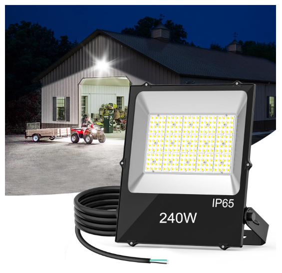 240W LED Flood Light, 33,600LM Super Bright Outdoor Security Light, 5000K Daylight, ETL Listed, Waterproof, 100-277V Commercial Area Lighting for Garage, Yard, Parking Lot - Hyperdealss