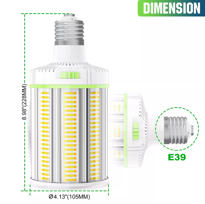 LED Corn Bulb, 120W, 16800 Lumens, 5000K, E39 Base, 100-277 VAC - Hyperdealss