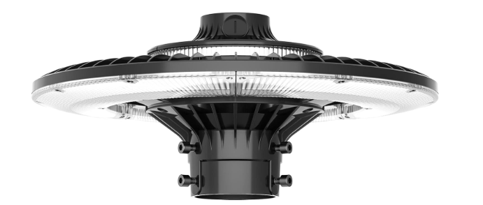 120W LED Circular Area Light – 5000K, 100-277V AC, Built-in Photocell, IP65 Waterproof Post Top Light, UL Listed - Hyperdealss