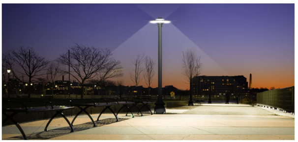 120W LED Circular Area Light – 5000K, 100-277V AC, Built-in Photocell, IP65 Waterproof Post Top Light, UL Listed - Hyperdealss