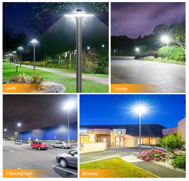 120W LED Circular Area Light – 5000K, 100-277V AC, Built-in Photocell, IP65 Waterproof Post Top Light, UL Listed - Hyperdealss