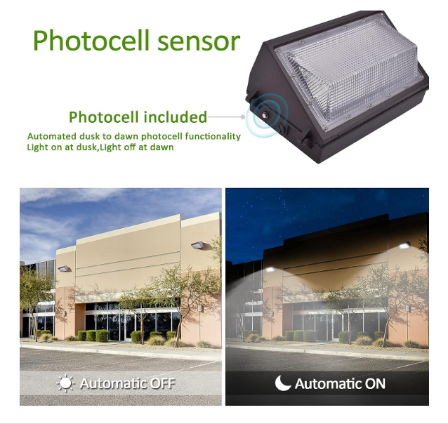 150W LED Wall Pack Light with Dusk-to-Dawn Photocell, 19,500LM, 5000K Daylight, AC100-277V, 900W HPS/HID Equivalent, Waterproof Commercial Security Light for Warehouses & Garages, ETL Listed - Hyperdealss